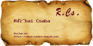 Rábai Csaba névjegykártya